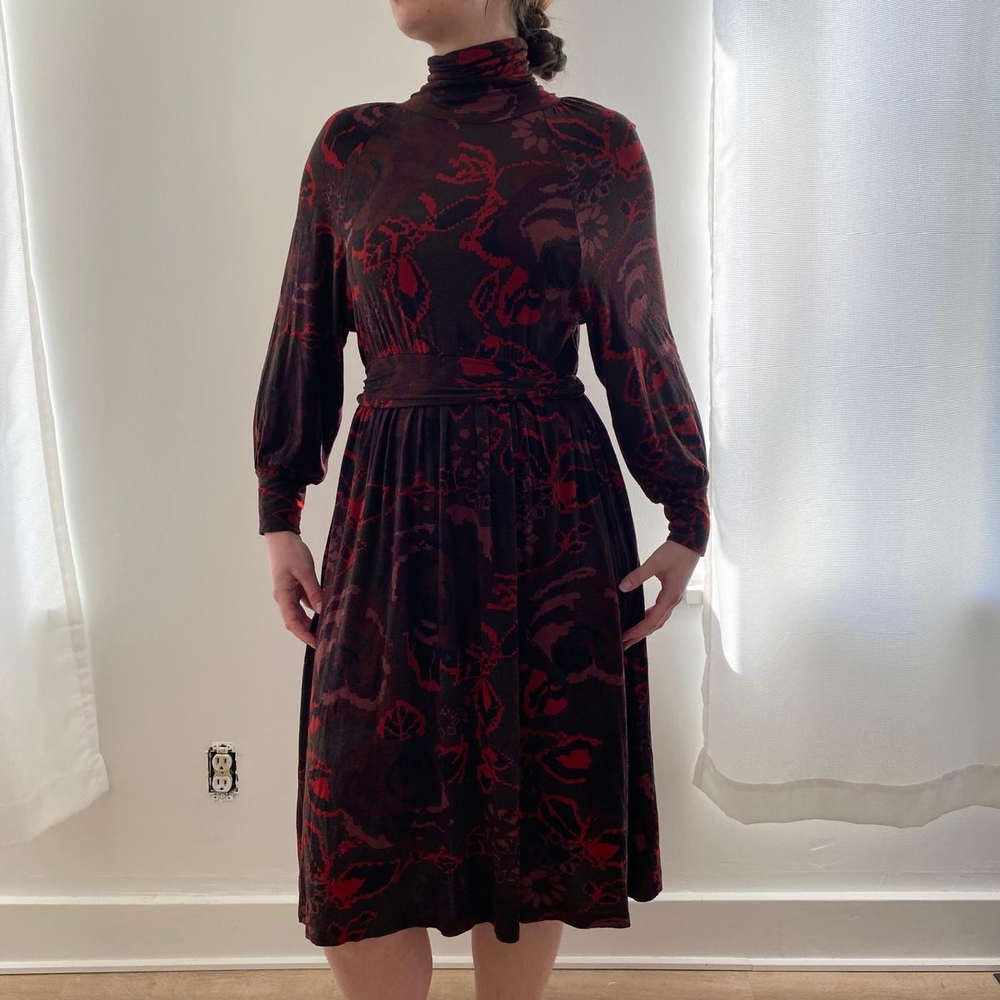 Etro 70s Style Long Sleeve Turtleneck Dress